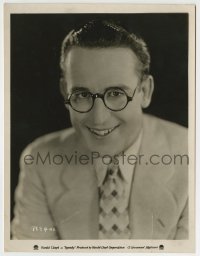 8a825 SPEEDY 7.75x10.25 still 1928 smiling portrait of Harold Lloyd with his trademark glasses!