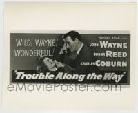 8a908 TROUBLE ALONG THE WAY 8x10 still 1953 great image of John Wayne & Donna Reed on the 24-sheet!