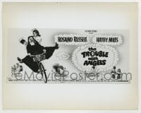 8a909 TROUBLE WITH ANGELS 8x10.25 still 1966 Hayley Mills & nun Rosalind Russell on the 24-sheet!