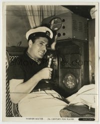 8a941 WARNER BAXTER 8.25x10 still 1938 in his boating outfit with 2-way radio on his yacht!