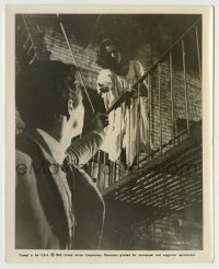 8a947 WEST SIDE STORY 8x10 still 1962 Natalie Wood on fire escape reaches to Richard Beymer!