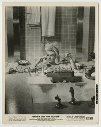 8a958 WHO'S GOT THE ACTION 8x10.25 still 1962 sexy naked Lana Turner with typewriter in bathtub!