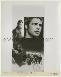 8a962 WILD ONE 8x10.25 still 1953 cool art & photo montage of biker Marlon Brando, Hot Blood!