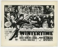 8a977 WINTERTIME 8.25x10 still 1943 Jack Oakie, Carole Landis, Woody Herman, cool half-sheet image!