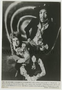 8a983 WOODSTOCK 6.5x9.75 still 1970 psychedelic image of Jimi Hendrix, Noel Redding & Mitch Mitchell!