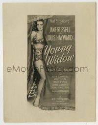8a995 YOUNG WIDOW 8x10 key book still 1946 great art of sexy Jane Russell used on the 3-sheet!