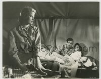 8a637 MOGAMBO deluxe 7.25x9.25 still 1953 Grace Kelly draws gun by Clark Gable & Ava Gardner in bed!