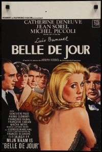 8b144 BELLE DE JOUR Belgian 1967 Luis Bunuel, close up art of sexy Catherine Deneuve!