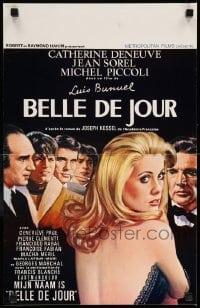 8b143 BELLE DE JOUR Belgian R1970s Luis Bunuel, close up art of sexy Catherine Deneuve!