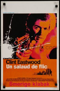 8b151 DIRTY HARRY Belgian 1971 art of Clint Eastwood pointing his .44 magnum, Don Siegel classic!
