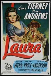 8b159 LAURA Belgian R1990s great image of Dana Andrews lusting after sexy Gene Tierney, Otto Preminger