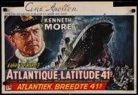8b167 NIGHT TO REMEMBER Belgian 1958 English Titanic biography, art of tragedy, Kenneth More!