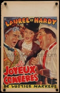 8b175 THEM THAR HILLS Belgian R1950s great different art of wacky Laurel & Hardy + Mae Busch!