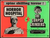 8b054 CORPSE GRINDERS/HORROR HOSPITAL British quad 1970s different art, spine chilling terror!