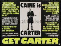 8b055 GET CARTER British quad 1971 Michael Caine with shotgun IS Carter, reviews style, rare!