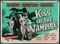 8b062 KISS OF THE VAMPIRE British quad 1964 Hammer, different art of devil bats and sexy women!