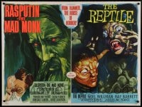8b070 RASPUTIN THE MAD MONK/REPTILE British quad 1966 Hammer, incredible sci-fi horror art!