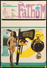 8b335 FATHOM Czech 11x16 1969 Raquel Welch, different art of naked woman & gun by Vajce!