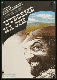 8b337 GOIN' SOUTH Czech 11x16 1981 great image of smiling Jack Nicholson by hanging noose in Texas!