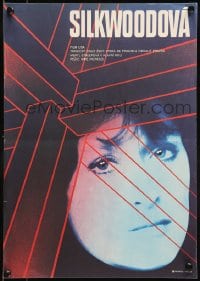 8b342 SILKWOOD Czech 12x17 1987 close-up of Meryl Streep, directed by Mike Nichols, Jaros art!