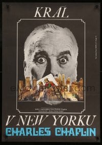8b296 KING IN NEW YORK Czech 22x32 1974 Charlie Chaplin, Dawn Addams, Michael Chaplin!