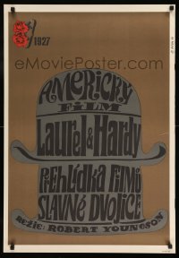 8b299 LAUREL & HARDY'S LAUGHING '20s Czech 23x33 1966 movie-making mirth & madness, Duda art!