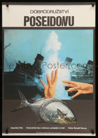 8b310 POSEIDON ADVENTURE Czech 23x33 1974 Gene Hackman, different art of ship sinking and fish!