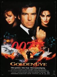 8b242 GOLDENEYE Danish 1995 Pierce Brosnan as Bond, Izabella Scorupco, Famke Janssen, explosions!