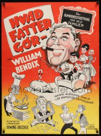 8b251 LIFE OF RILEY Danish 1951 William Bendix in the title role, James Gleason, wacky art!