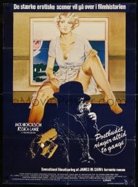 8b259 POSTMAN ALWAYS RINGS TWICE Danish 1981 Jack Nicholson, far sexier art of Jessica Lange!