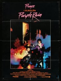 8b260 PURPLE RAIN Danish 1984 great image of Prince riding motorcycle, in his first motion picture