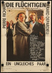 8b201 LES FUGITIFS East German 11x16 1987 Francis Veber directed, Gerard Depardieu, cool Tomanek art!