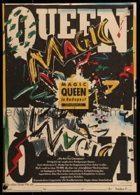 8b211 QUEEN LIVE IN BUDAPEST East German 11x16 1988 'Magic', great rock & roll artwork by Krause!