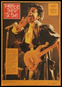 8b216 SIGN 'O' THE TIMES East German 11x16 1988 rock and roll concert, image of Prince w/guitar!