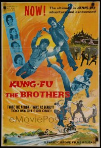 8b012 KUNG FU BROTHERS export Hong Kong 1973 cool kung fu artwork of Fei Lung Chen by Piovano!