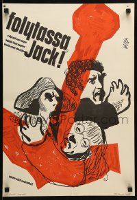 8b483 CARRY ON JACK Hungarian 16x23 1967 Kenneth Williams, Juliet Mills, art by Gyozo Varga!