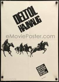 8b491 DELTOL HAJNALIG Hungarian 16x22 1965 Tamas Renyi, men on horses by Andras Mate!