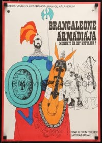 8b505 FOR LOVE & GOLD Hungarian 16x22 1966 Mario Monicelli's L'armata Brancaleone, Vittorio Gassman!