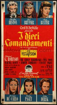 8b086 TEN COMMANDMENTS Italian locandina 1957 Charlton Heston & Yul Brynner, Cecil B. DeMille