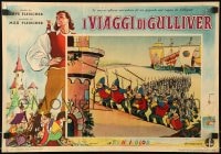 8b098 GULLIVER'S TRAVELS Italian 13x19 pbusta R1950s classic cartoon by Dave Fleischer, great art
