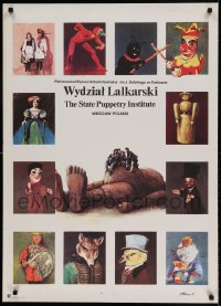 8b839 STATE PUPPETRY INSTITUTE Polish 27x37 1982 puppets and other figures by Jan Jaromir Aleksiun!