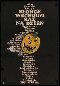 8b790 SLONCE WSCHODZI RAZ NA DZIEN Polish 23x33 1972 art of Halloween pumpkin jack-o-lantern!