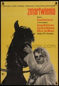 8b795 STRESS OF YOUTH Polish 23x33 1963 Trapeni, cool artwork of boy and horse by Hanna Bodnar!