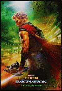8b045 THOR RAGNAROK int'l French language teaser DS 1sh 2017 Chris Hemsworth in the title role!