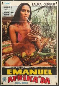 8b110 EMANUELLE & THE WHITE SLAVE TRADE Turkish 1978 sexiest Laura Gemser drinking from pineapple!