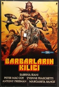 8b133 SWORD OF THE BARBARIANS Turkish 1983 mortals, monsters, and magic. cool art by Enzo Sciotti!