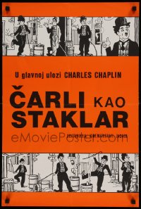 8b414 CARLI KAO STAKLAR Yugoslavian 18x27 1976 completely different comic art of Chaplin!