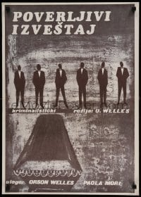 8b418 CONFIDENTIAL REPORT Yugoslavian 20x27 1955 cool different art of 6 men standing by coffin!