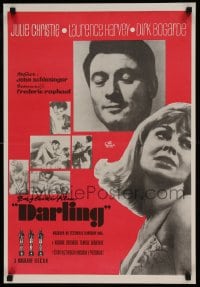 8b419 DARLING Yugoslavian 19x27 1965 Julie Christie, Laurence Harvey, Dirk Bogarde, Schlesinger!