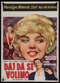 8b440 LET'S MAKE LOVE Yugoslavian 20x27 1960 Marilyn Monroe headshot & full-length, Yves Montand!